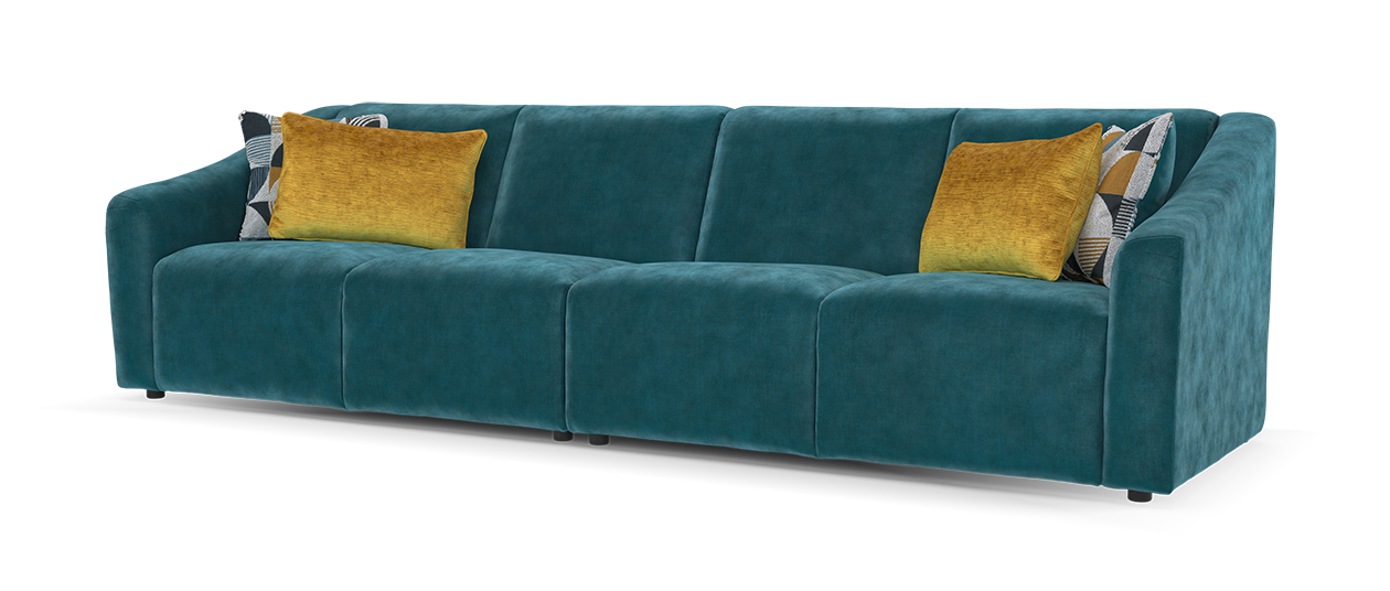 Sofology Bonbon Fabric 4 Seater Split in Aston Teal