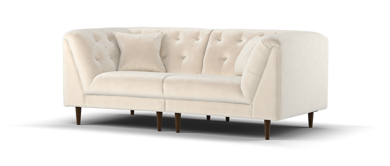 Sofology The Bridgerton Fabric 3 Seater Split in Soft Chenille Ivory