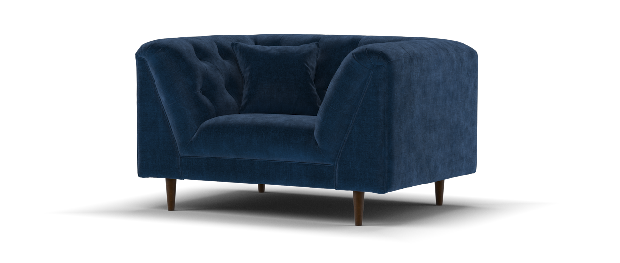 Sofology Bridgerton Fabric Chair in Soft Chenille Navy