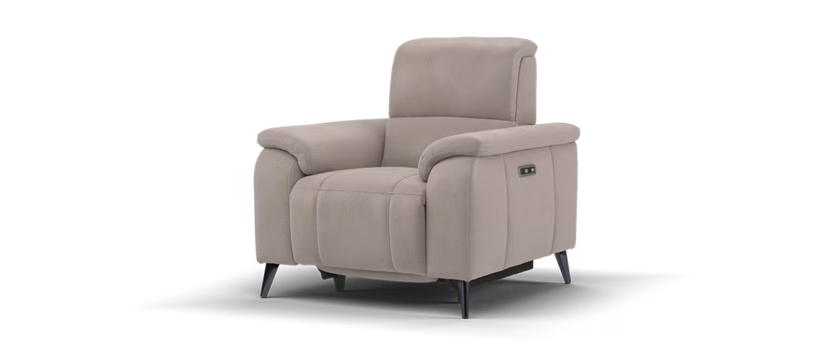 Sofology Bailey Fabric Chair Power Recliner in Lifestyle Flecked Nutmeg