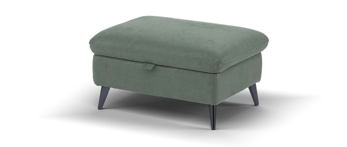 Sofology Bailey Fabric Designer Storage Footstool in Lifestyle Flecked Mineral Green