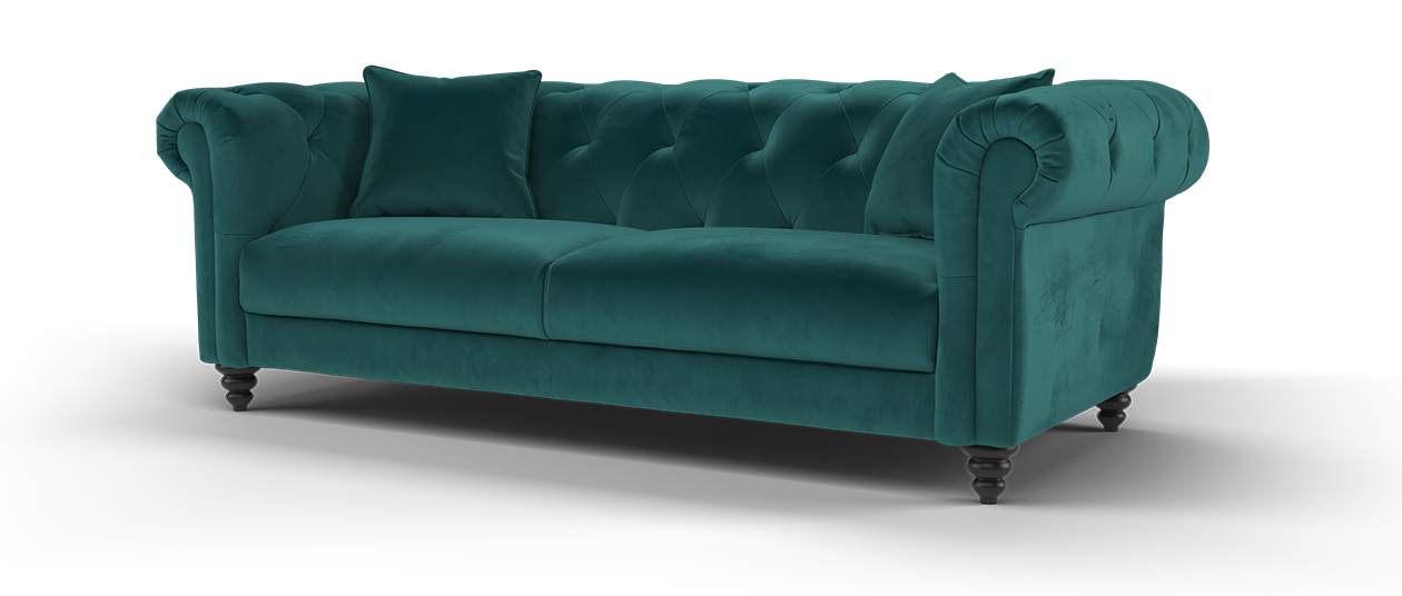 Balmoral Ltd Edition 3 Seater - Matt Velvet Teal (J27)