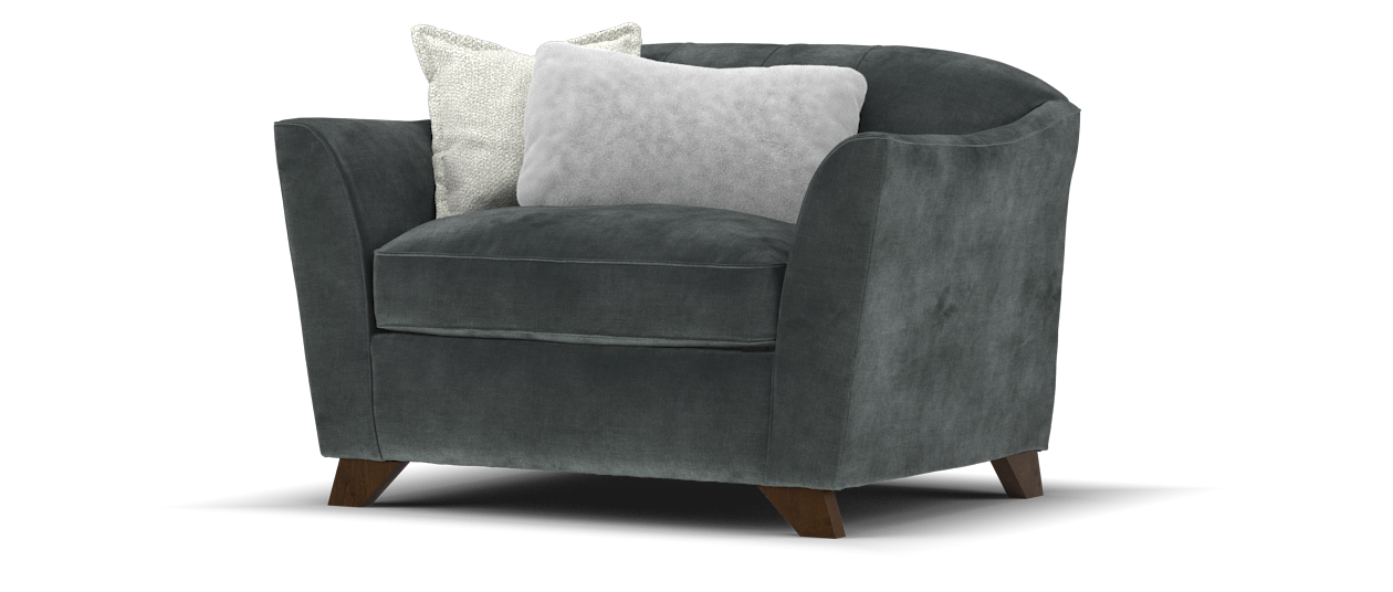 Sofology Bartello Fabric Loveseat in Soft Chenille Anthracite/Pepper Mix
