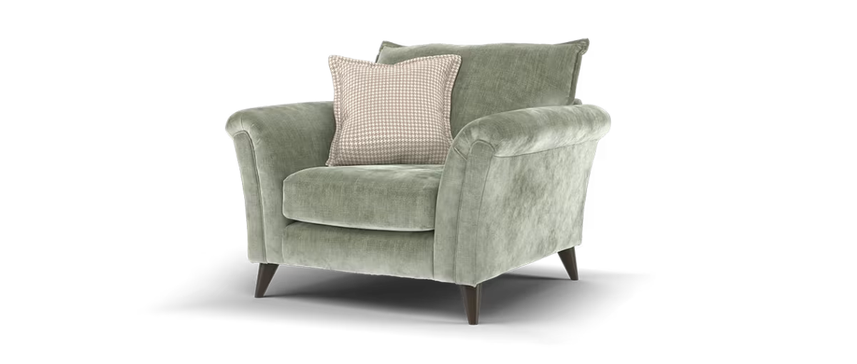 Sofology Beaumont Fabric Chair Feather Flex Seat in Luxury Chenille Sage Mix