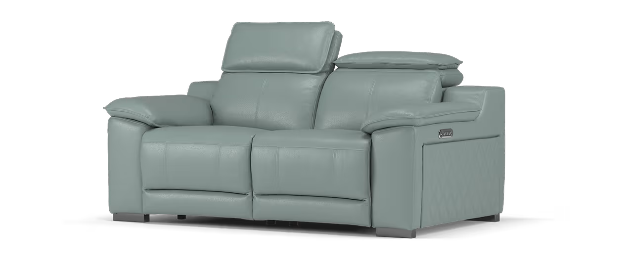 Sofology Benz Leather Reclining 2 in Granite Teal