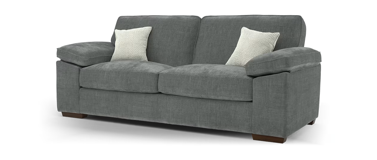 Sofology Brixton Fabric 3 Seater in Soft Chenille Slate Mix