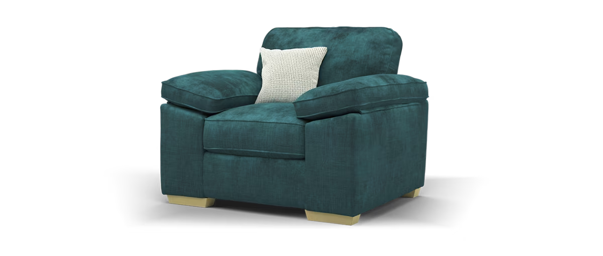 Sofology Brixton Fabric Chair in Soft Chenille Teal Mix
