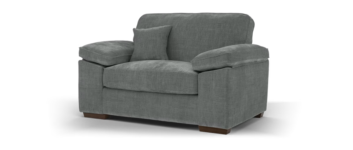 Sofology Brixton Fabric Loveseat in Soft Chenille Slate
