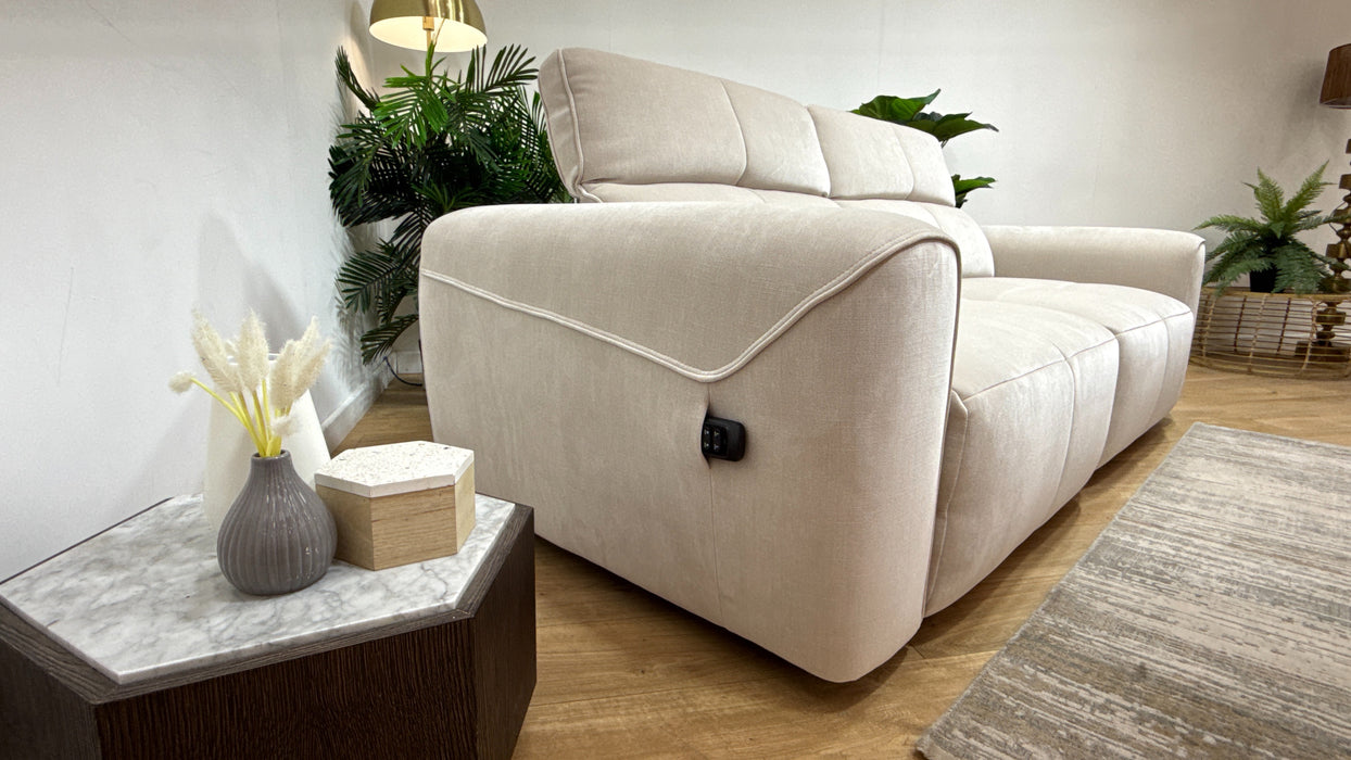 Sofology Riviera Fabric 3 Seater Motion Chaise in Relaxed Chenille Cotton