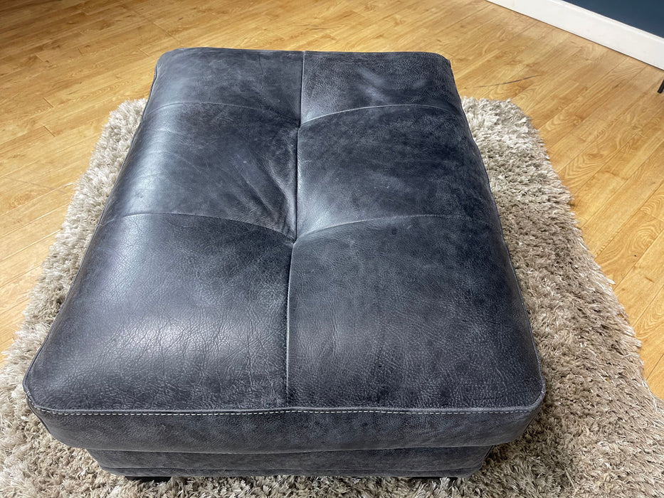 Huntsman Leather Footstool - Utah Grey  - ( WA2 )