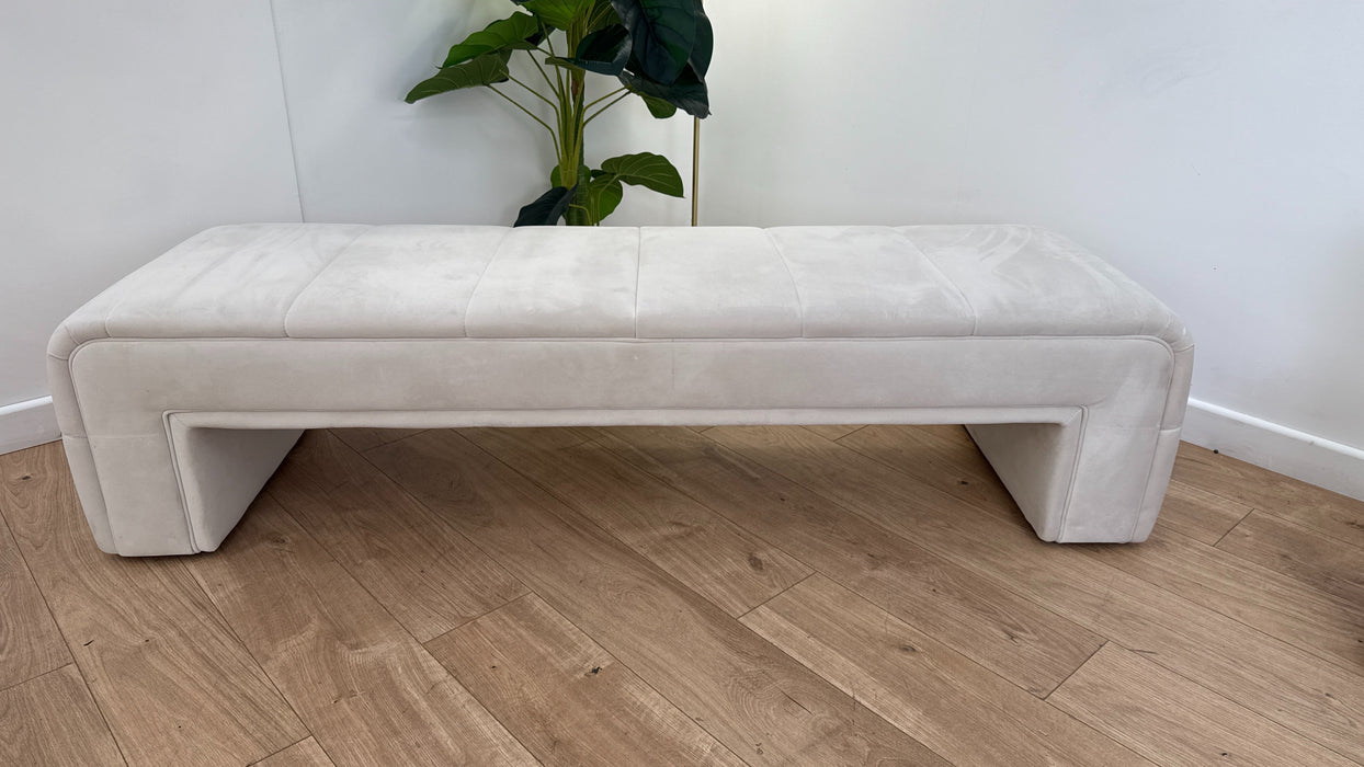 Sofology The Oscar Fabric Large Footstool In Stone All Over