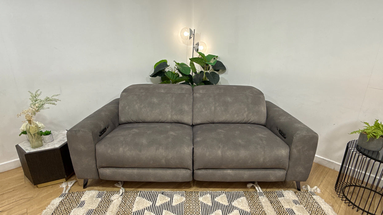 Sofology Allure Fabric 2.5 Seater Power Recliner/Headrest Heated Seats in Lifestyle Flecked Mocha