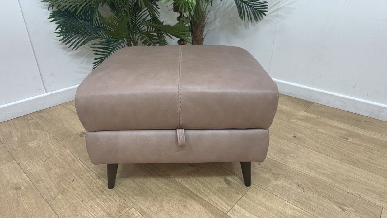 Sofology Adler Leather Storage Footstool in Relaxed Soft Stone