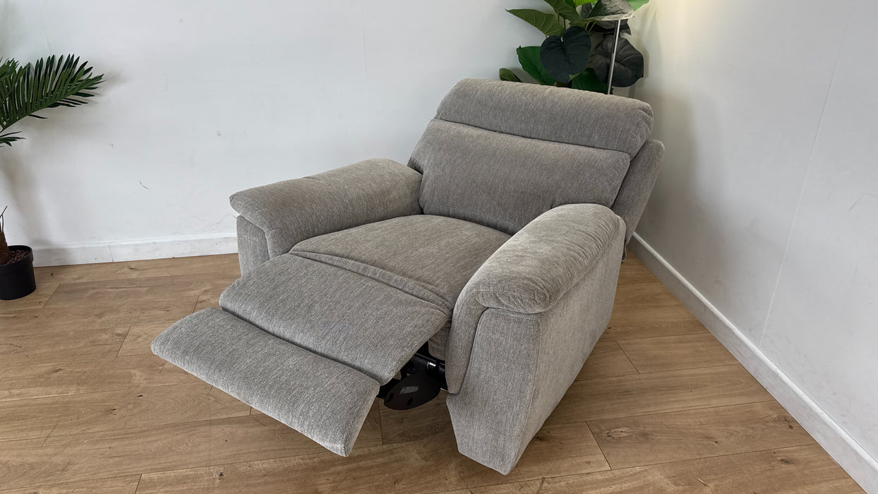 DFS Lakelyn Express Fabric Recliner Chair in Fog