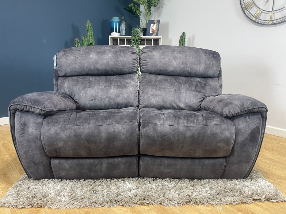 Radley Fabric 2 Seater Washed Velvet Charcoal Manual Recliner (WA2)