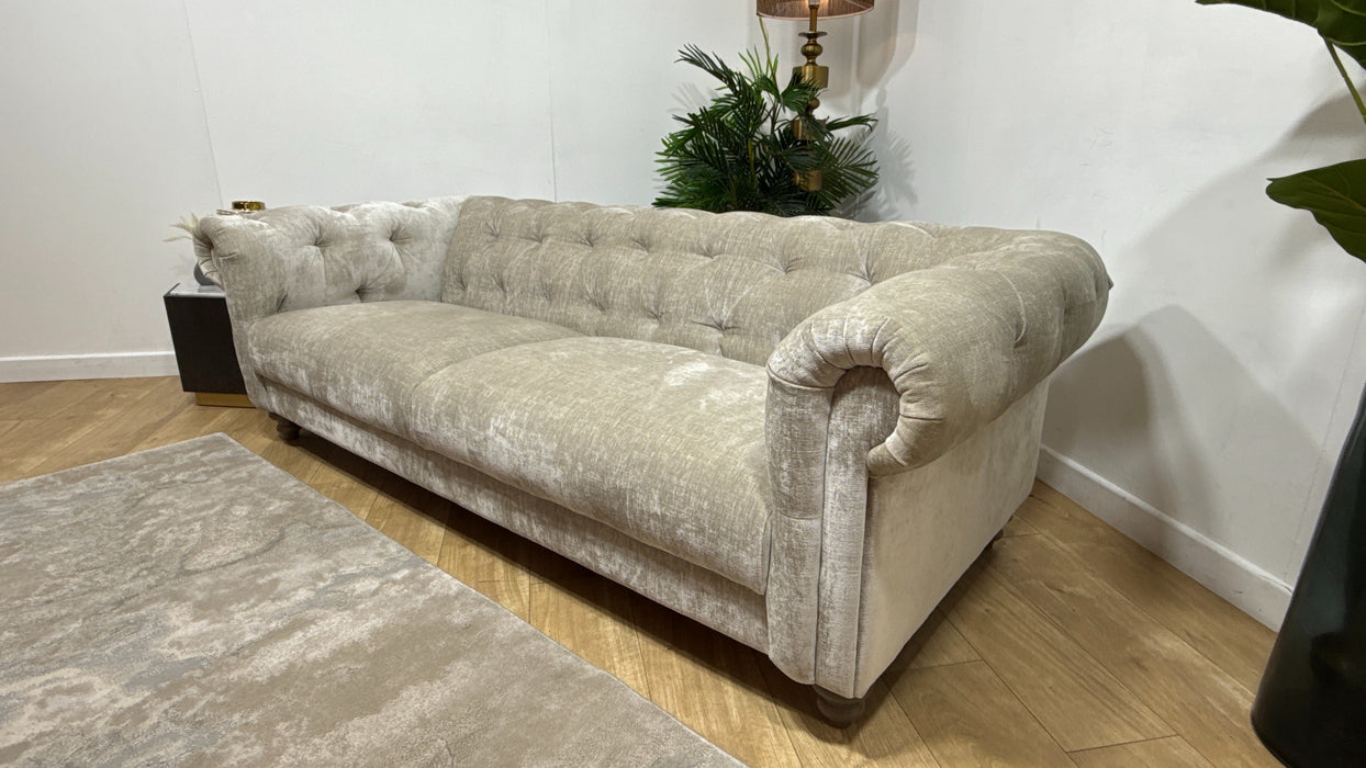 Sofology Kensington Fabric 4 Seater in Luxury Chenille Linen
