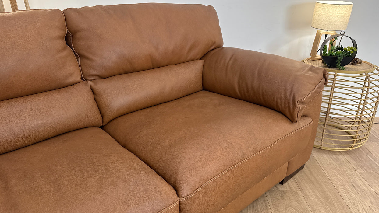 Santino 2 Seater - Leather Sofa - Apollo Tan