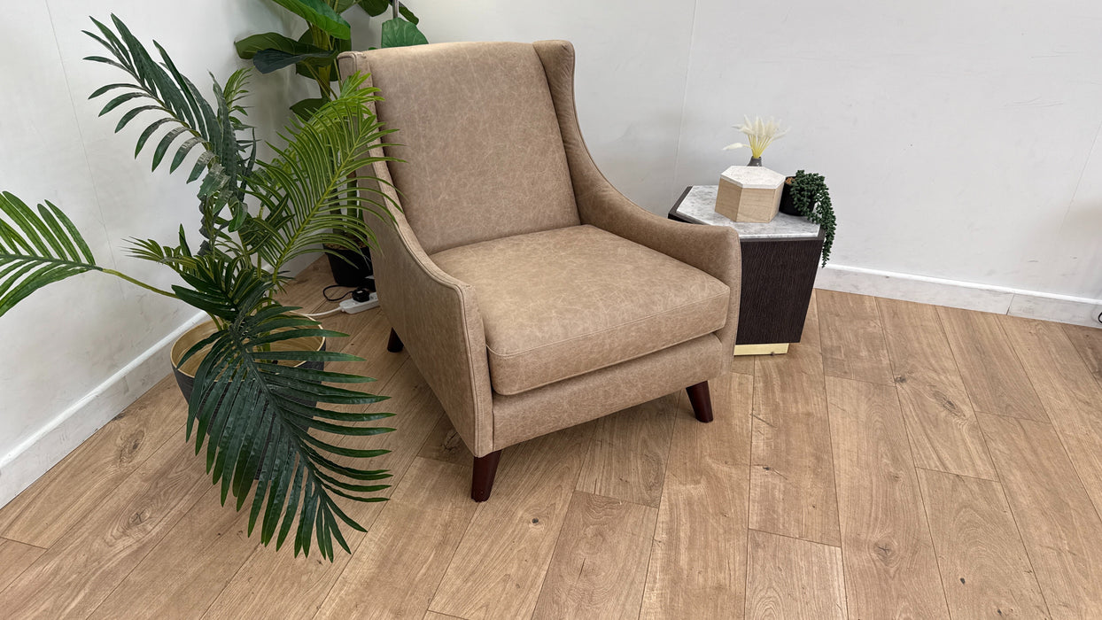 DFS Dulwich Leather Accent Chair in Taupe