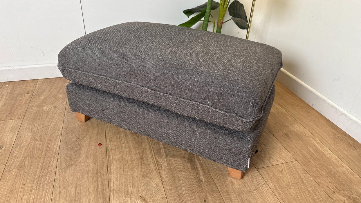 DFS The Hampi Fabric Footstool in Boucle Charcoal