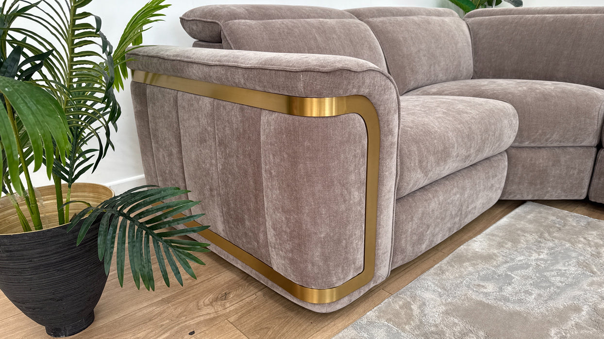 Sofology The Plaza 1.5 Corner 3 Fabric Recliner in Relaxed Chenille Nutmeg