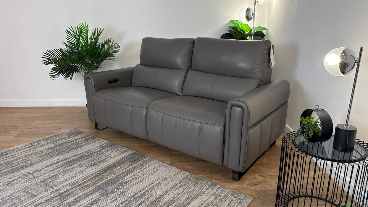 Sofology The Ravello Leather 2.5 Seater Power Recliner/Headrest in Trusty Embossed Elephant