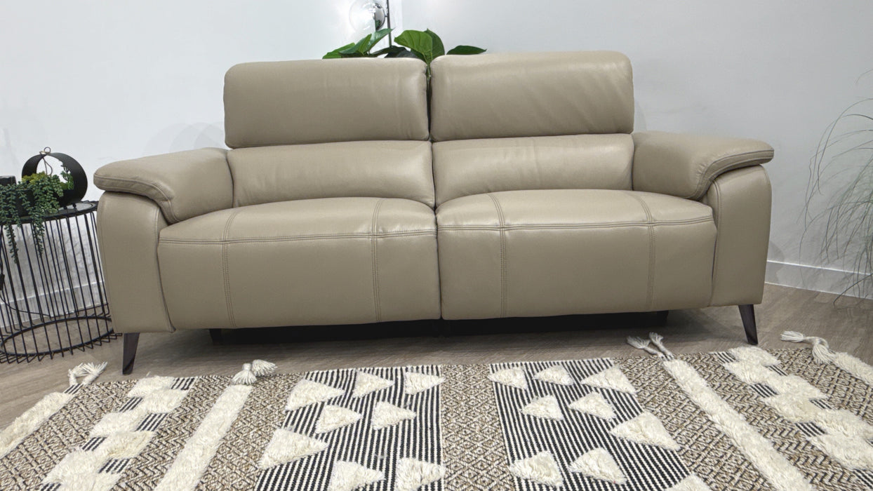 Sofology Bailey Leather 2.5 Seater Power Recliner/Headrest in Trusty Embossed Stone