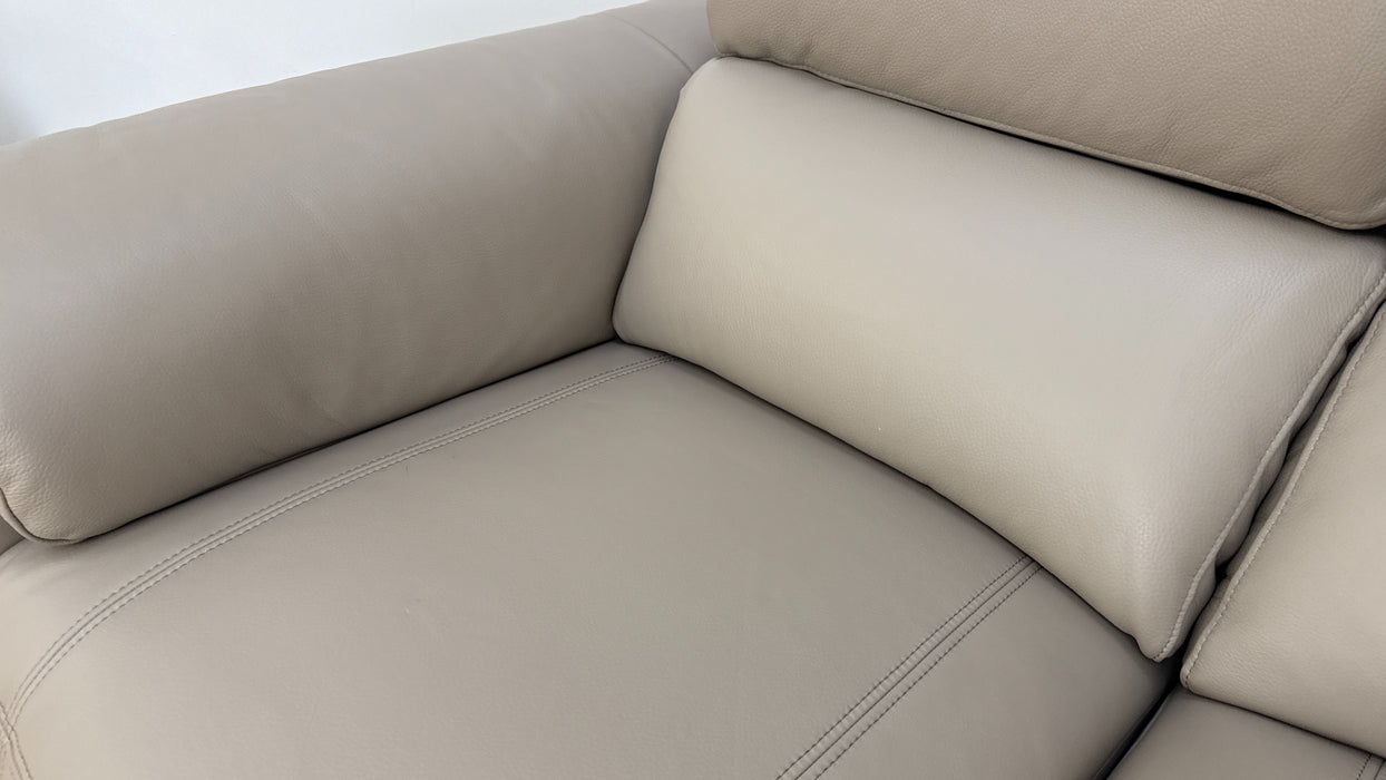 Sofology Bailey Leather 2 Seater Power Recliner/Headrest in Trusty Embossed Stone