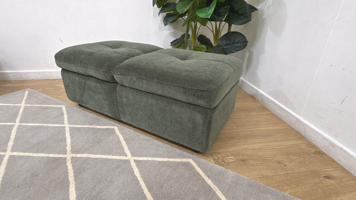 Sofology Lumiere Fabric Dual Storage Footstool in Relaxed Chenille Pine