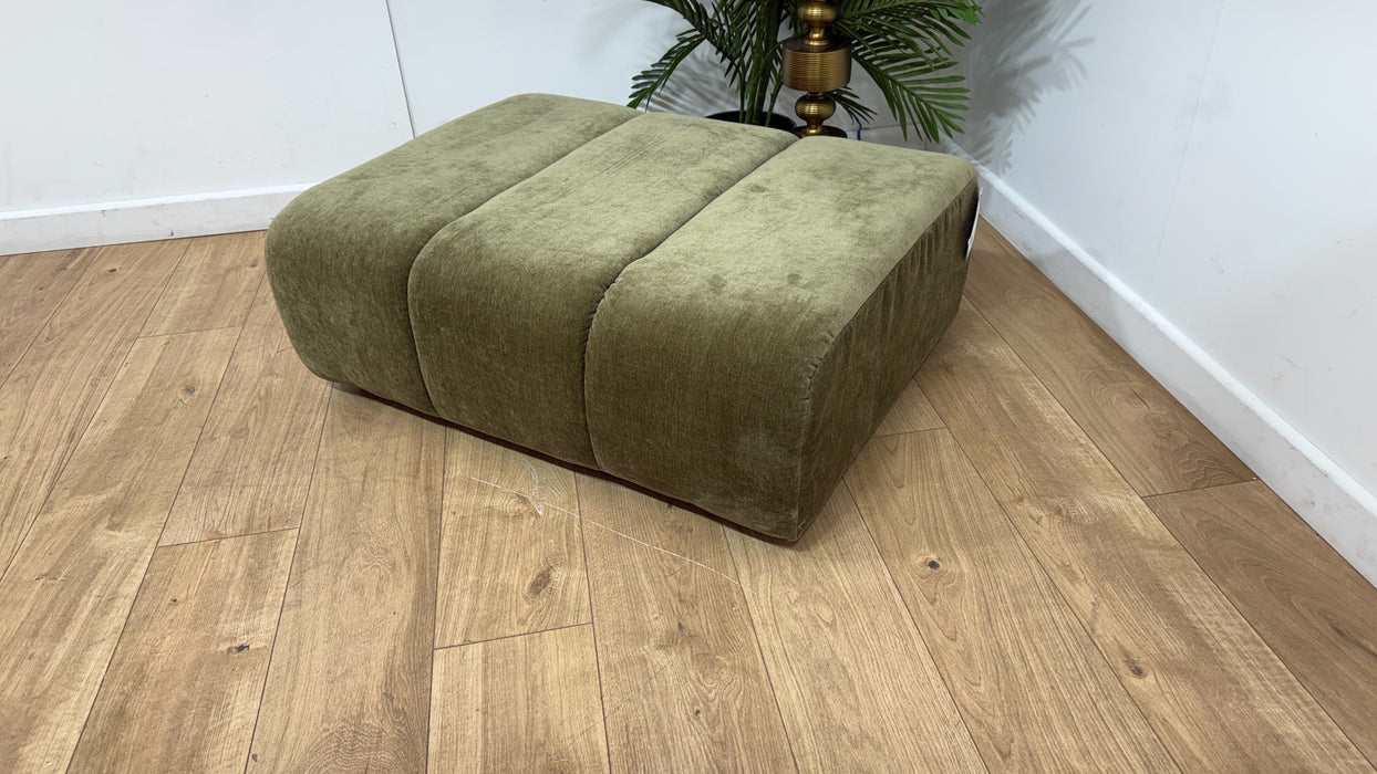 Sofology Waldorf Fabric Storage Footstool in Soft Chenille Olive