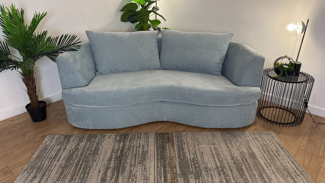 Sofology The Chloe 3 Seater Fabric Sofa in Linen Look Chenille Sky Mix