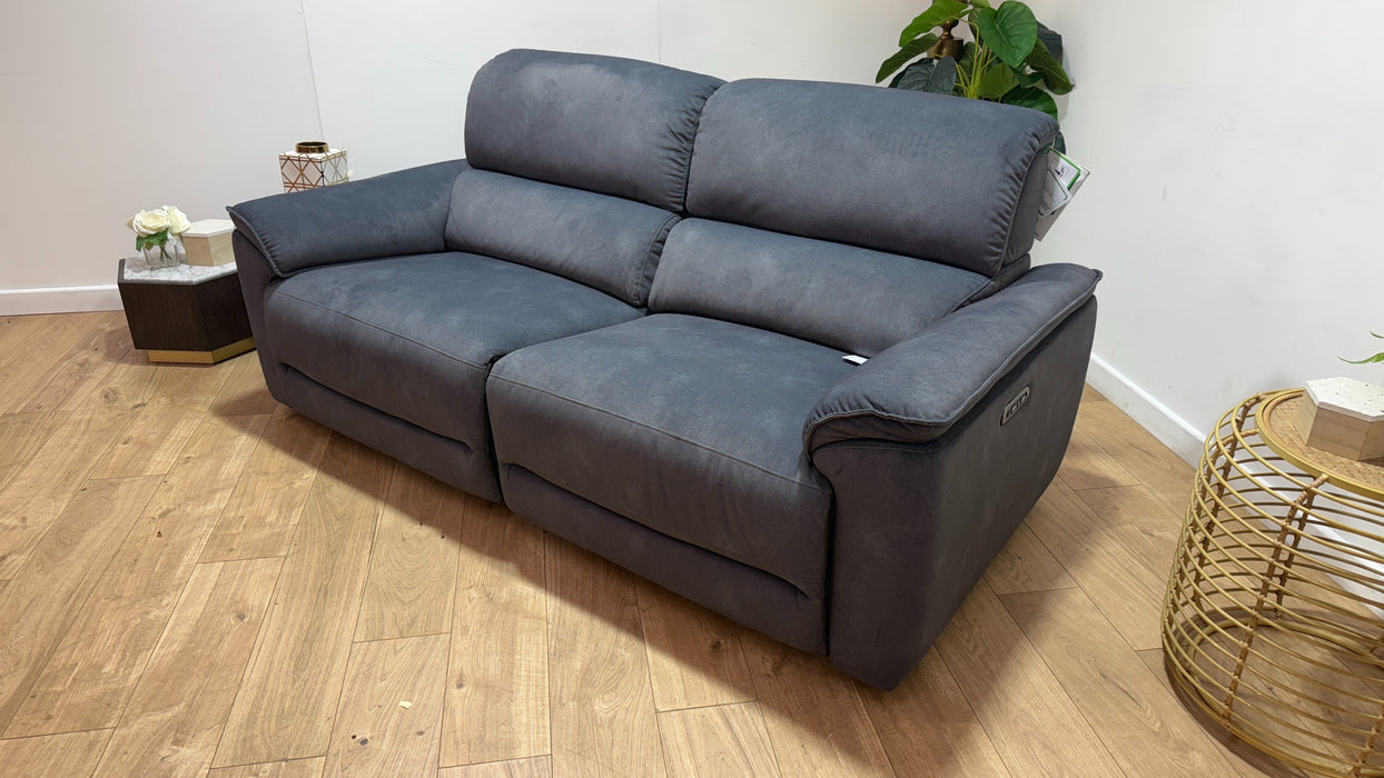 Sofology Hugo Fabric 2.5 Seater Power Recliner/Headrest in Lifestyle Flecked Charcoal