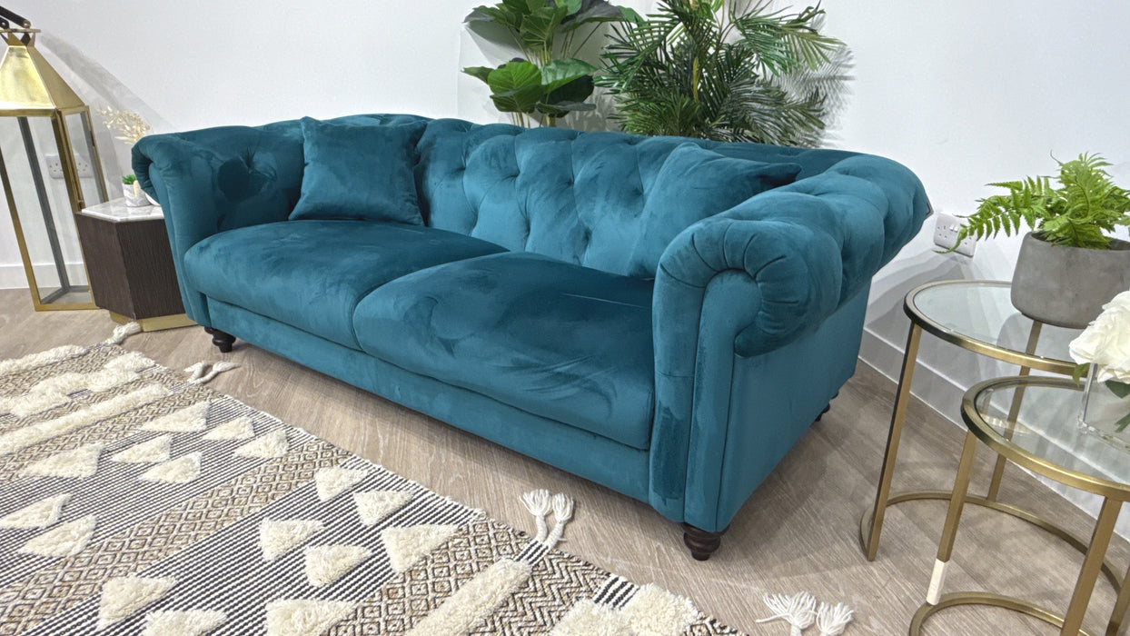 Sofology Kensington Fabric 3 Seater in Teal