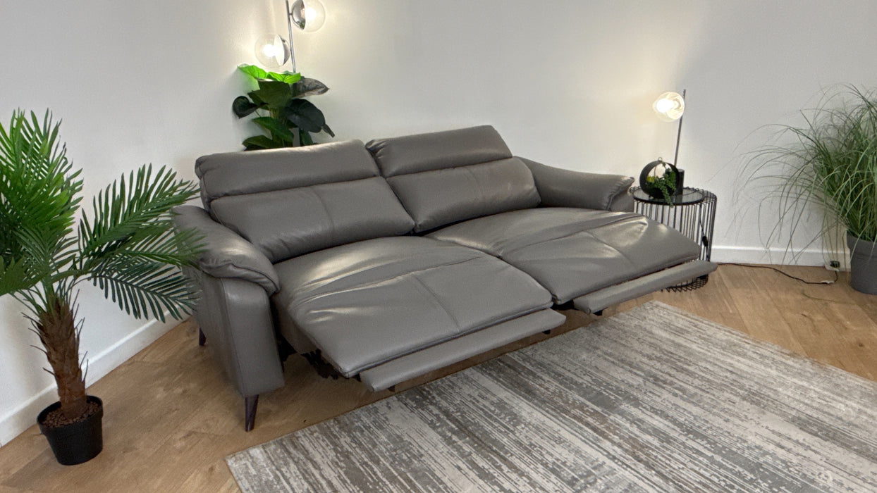 Sofology The Arlo Leather 2.5 Seater Power Recliner/Headrest in Trusty Embossed Elephant