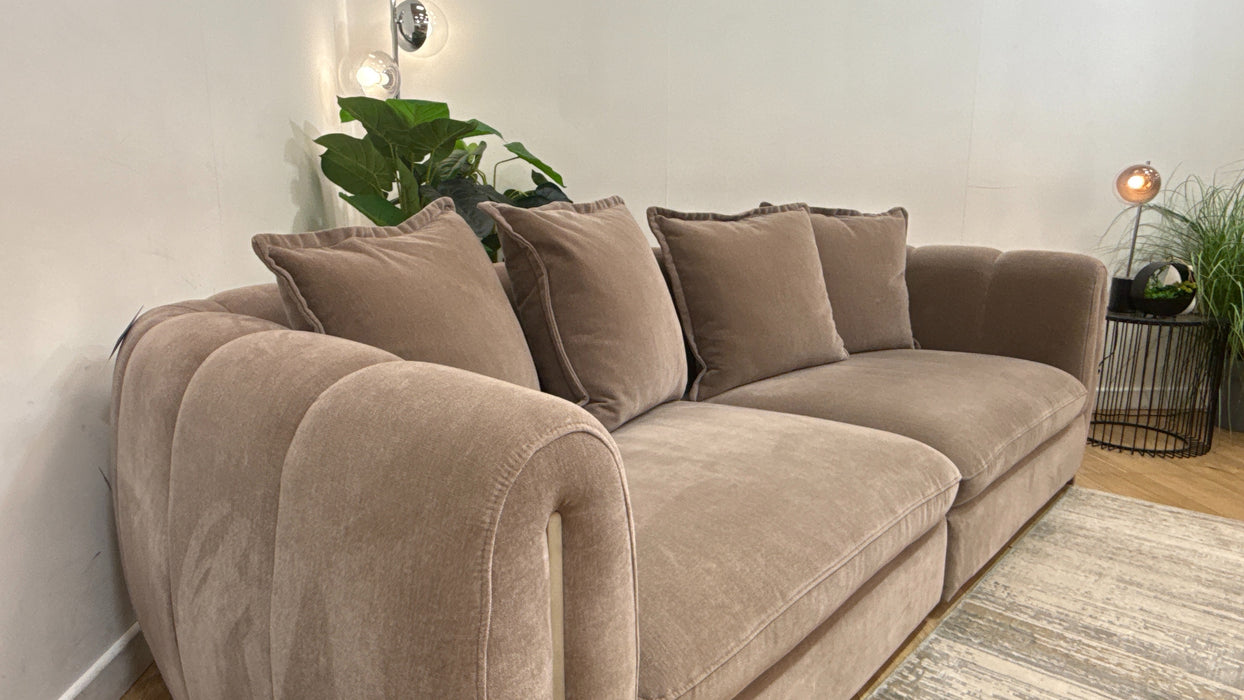 Sofology Empress Fabric 4 Seater Pillow Back in Relaxed Chenille Nutmeg