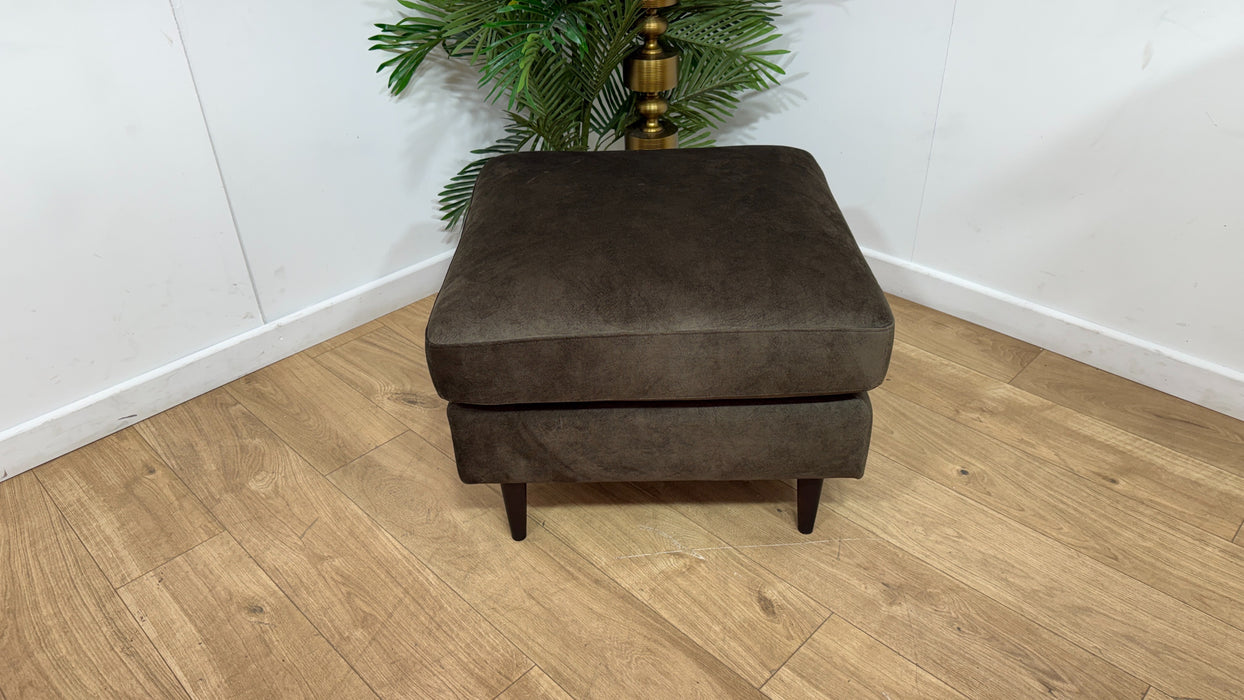 Sofology Hackney Fabric Memory Foam Footstool in Lifestyle Dapple Olive Green