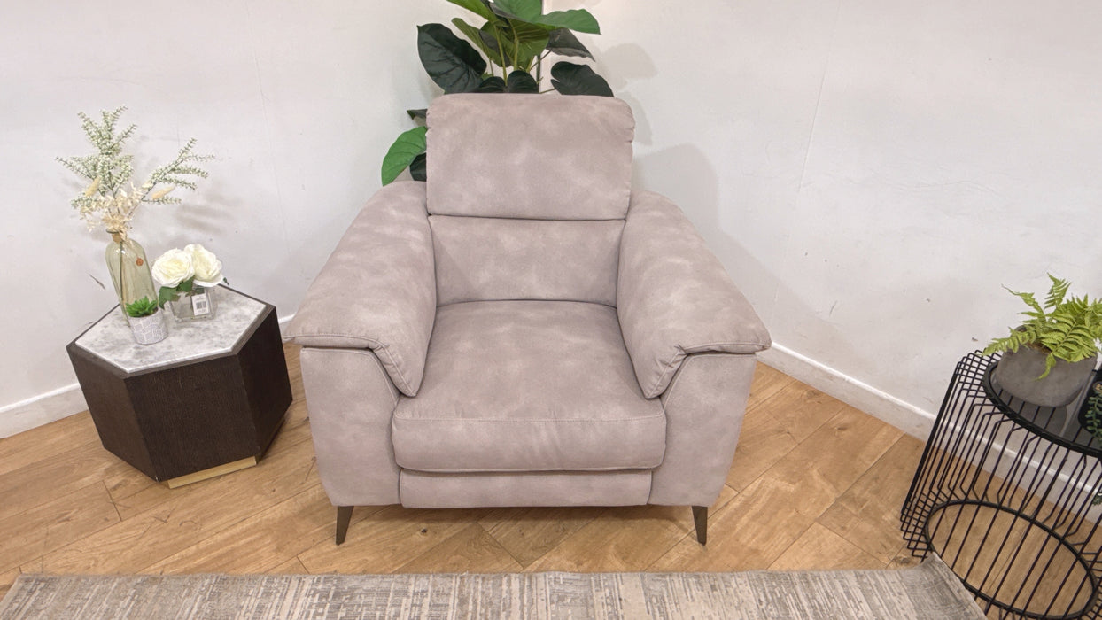 Sofology Illinois Fabric Chair Power Recliner/Headrest in Lifestyle Mottled Marble