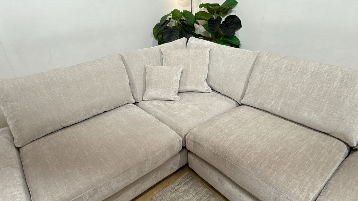 Sofology Majestica Fabric Chaise 1 Corner 3 in Luxe Chenille Oyster