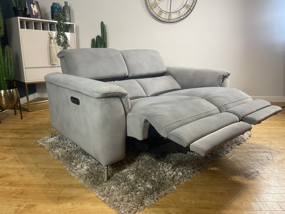 Illinois Fabric 2 Seater Power Recliner Power Headrest Mottled Dove (WA2)