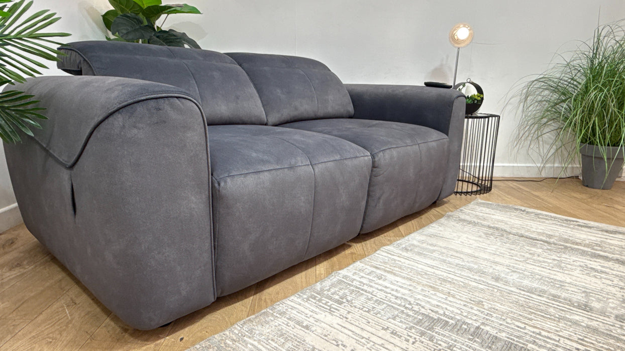 Sofology Riviera Fabric 2 Seater Motion Chaise in Lifestyle Flecked Charcoal