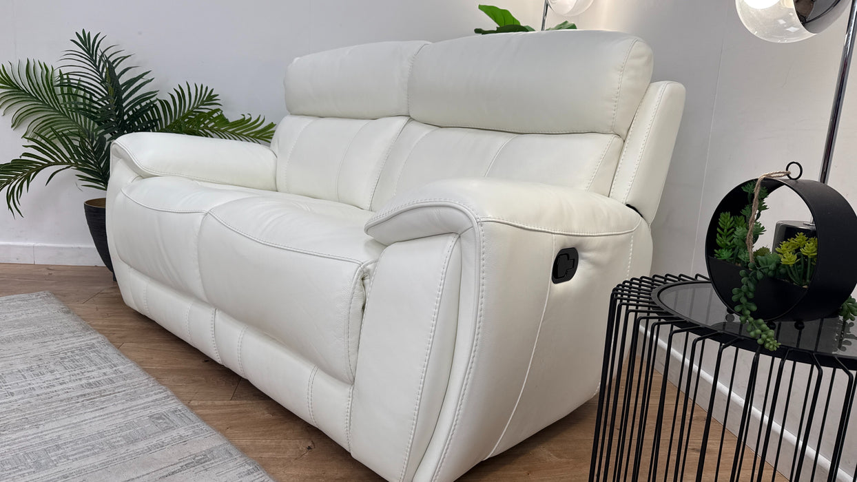 Sofology The Radleigh 2 Seater Recliner in Trusty Soft Sheen Leather White