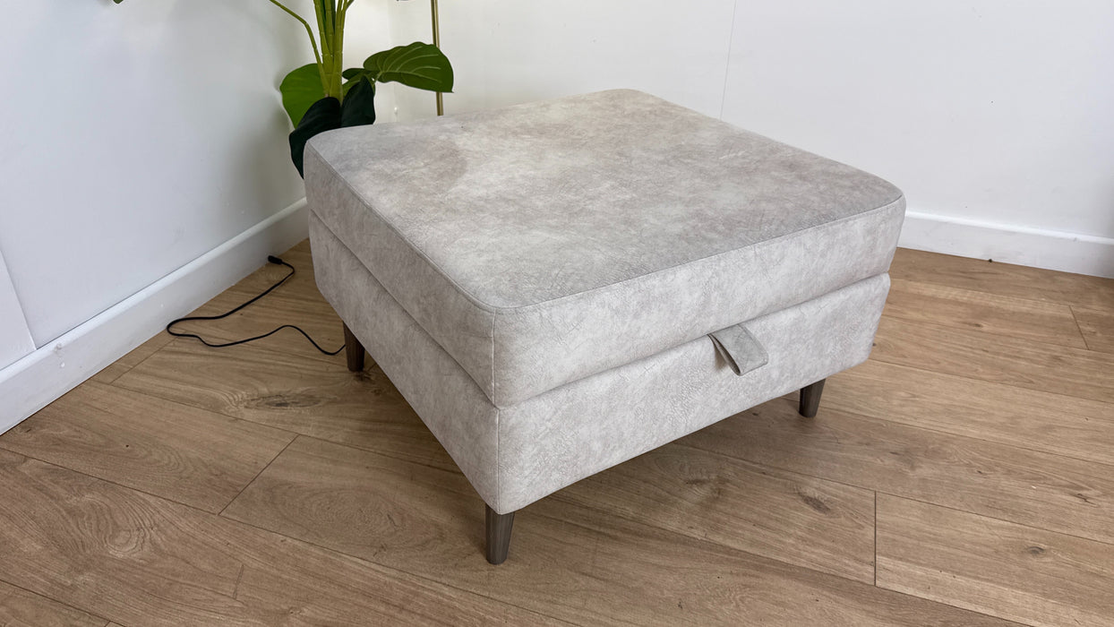 Sofology The Hackney Fabric Storage Footstool Memory Foam in Lifestyle Dapple Fabric Stone
