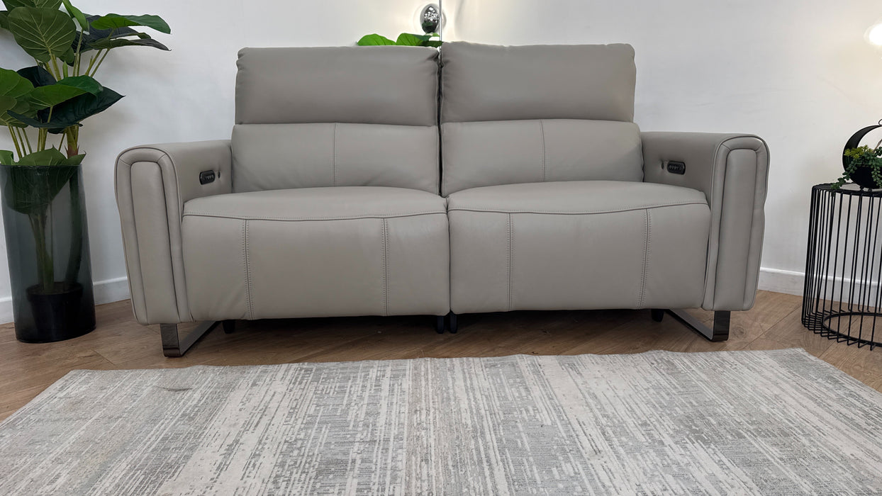 Sofology The Ravello Leather Recliner 2.5 Seater in Light Grey