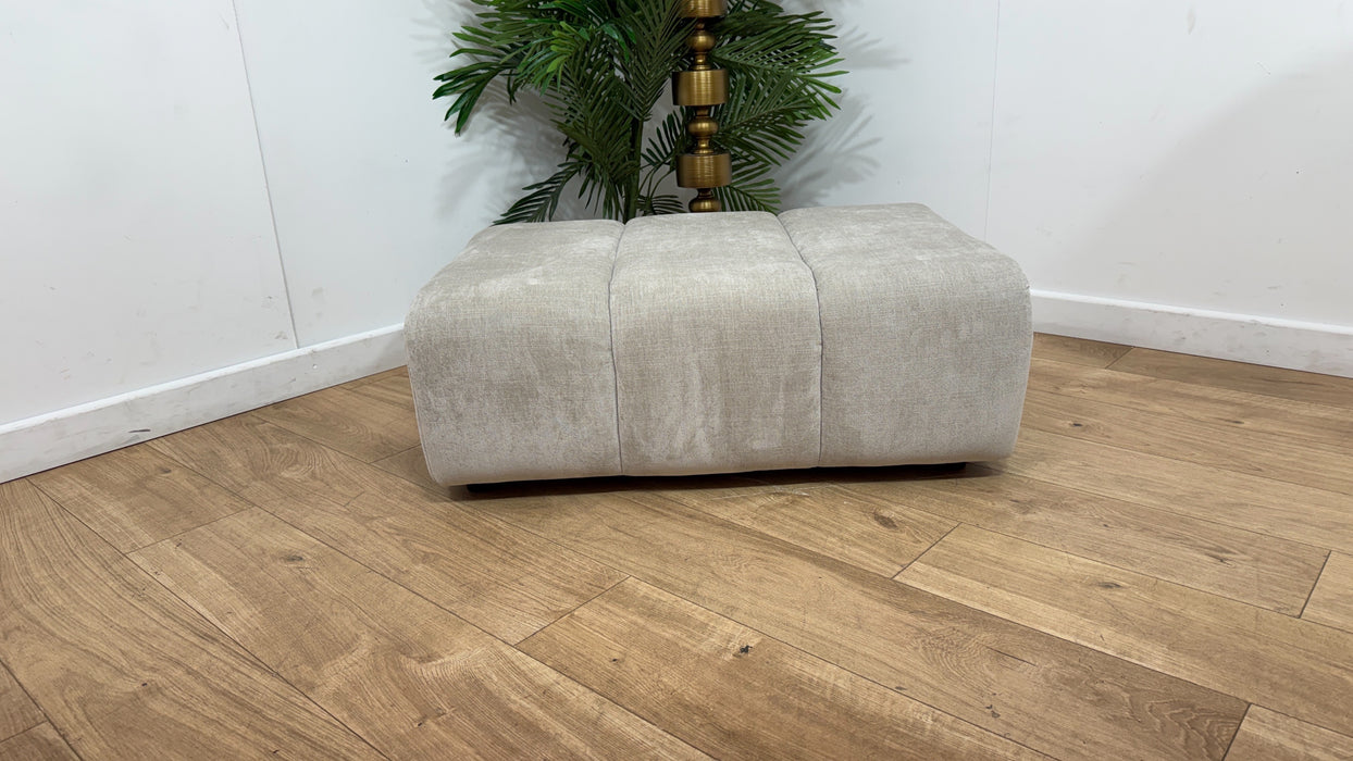 Sofology Waldorf Fabric Storage Footstool in Soft Chenille Linen