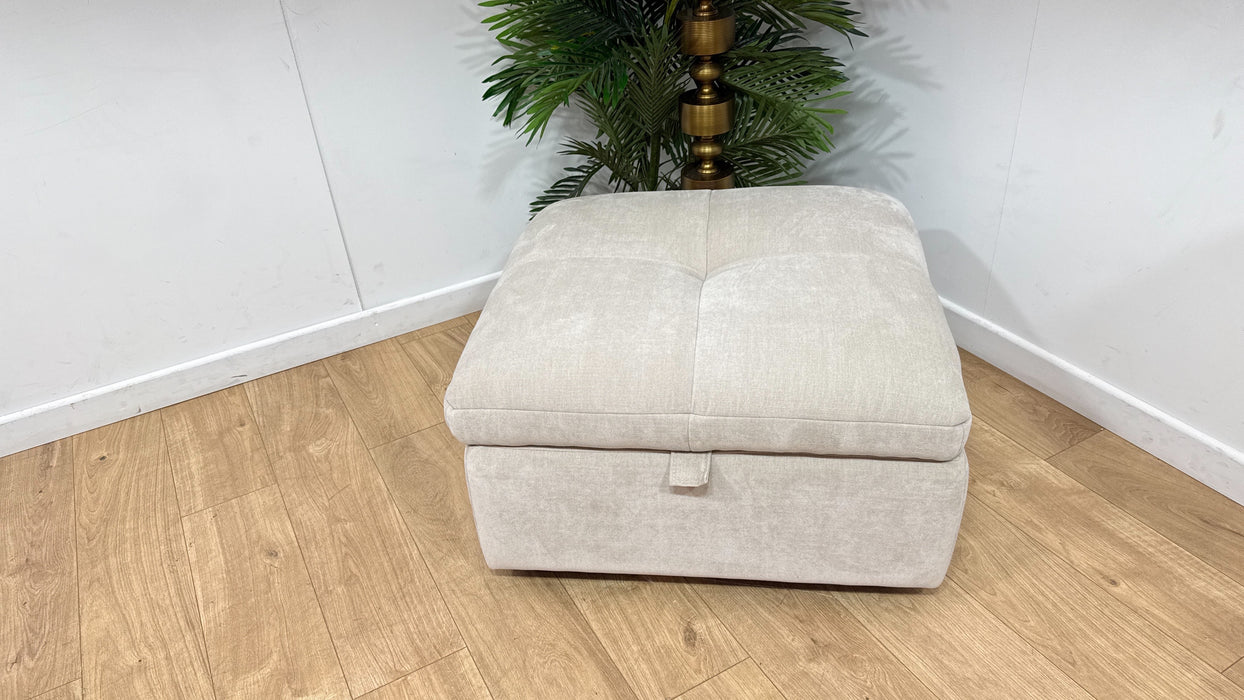Sofology Riviera Fabric Designer Storage Footstool in Relaxed Chenille Cotton