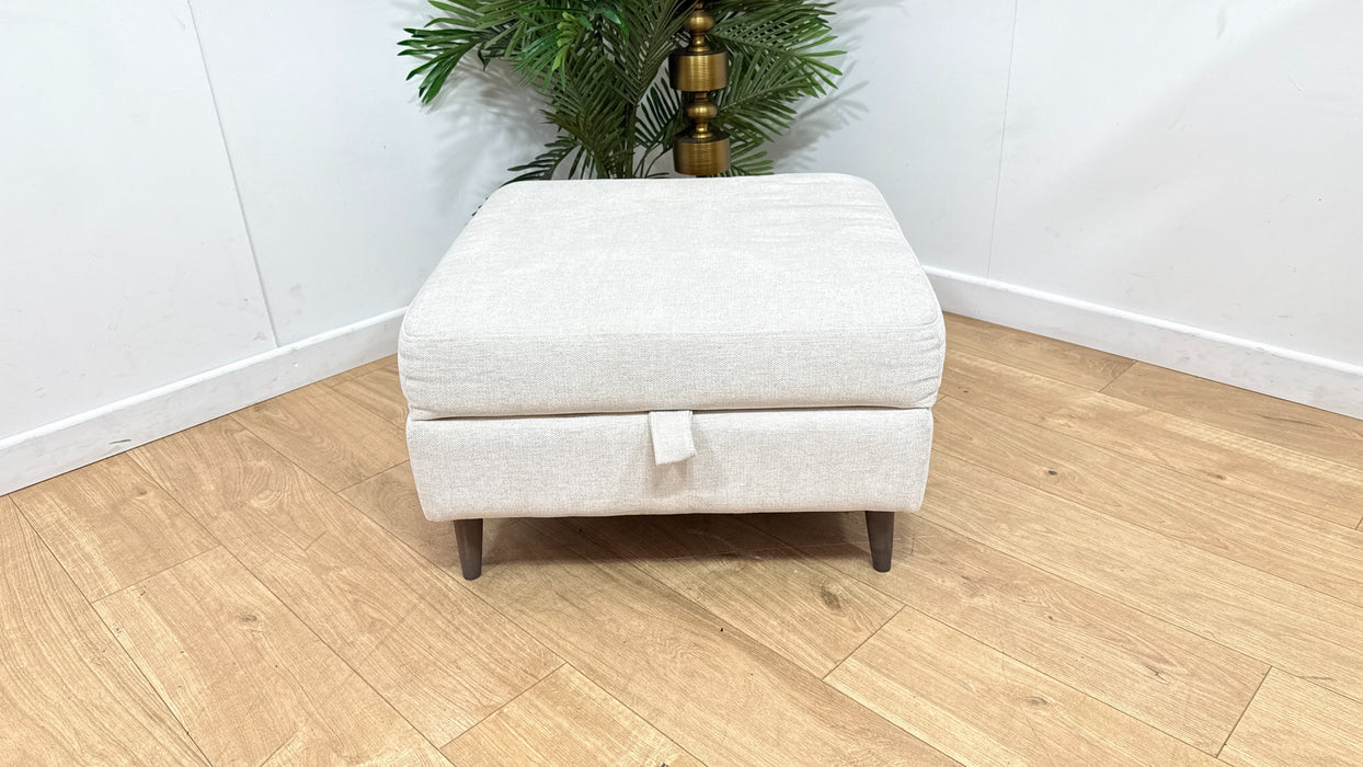 Sofology Hackney Fabric Storage Memory Foam Footstool in Linen Look Chenille Mist