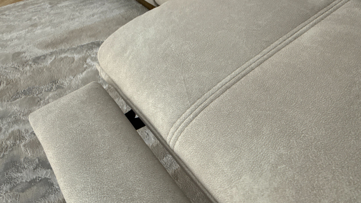 Sofology Marvella Fabric 3 Seater Power Recliner/Headrest in Lifestyle Flecked Ivory
