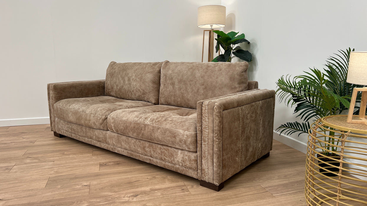 Huntsman 3 Seater - Leather Sofa - Utah Blonde