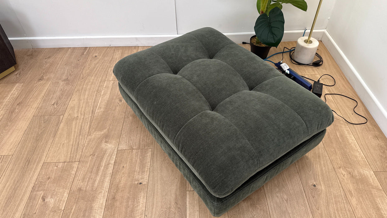 Sofology The Cocoon Fabric Designer Footstool in Relaxed Chenille Pine