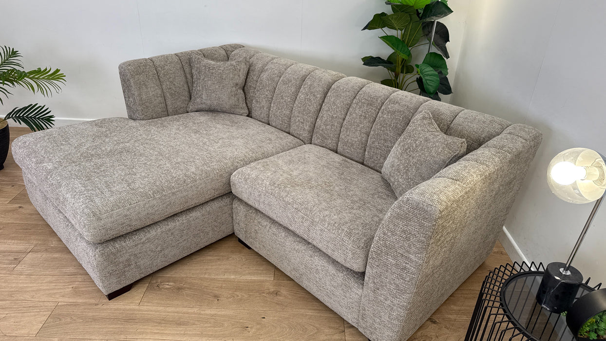 Sofology The Downtown 4 Seater Fabric Chaise in Basketweave Chenille Linen