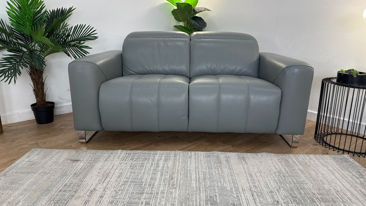 Sofology The Marvella 2 Seater Sofa in Trusty Sheen Leather Granite Teal